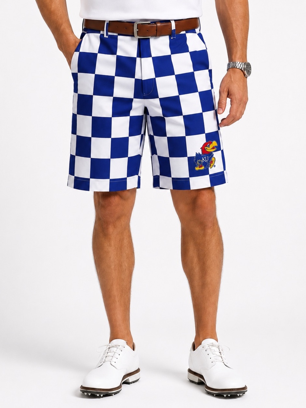 Loudmouth Golf Kansas Jayhawks Checkerboard Shorts 36